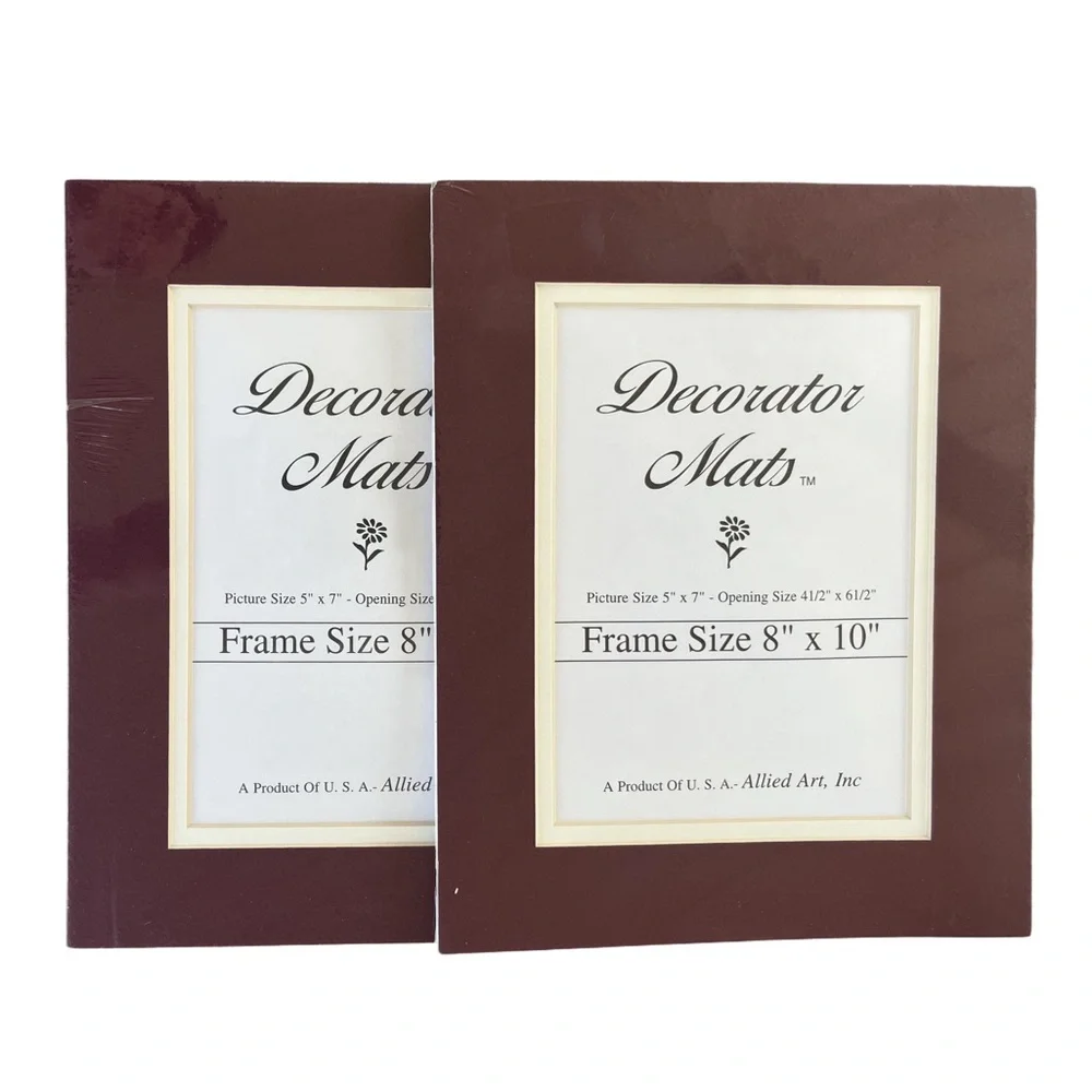 Decorator Mats | Burgundy 8x10 Picture Double Mat for 5x7 Photo